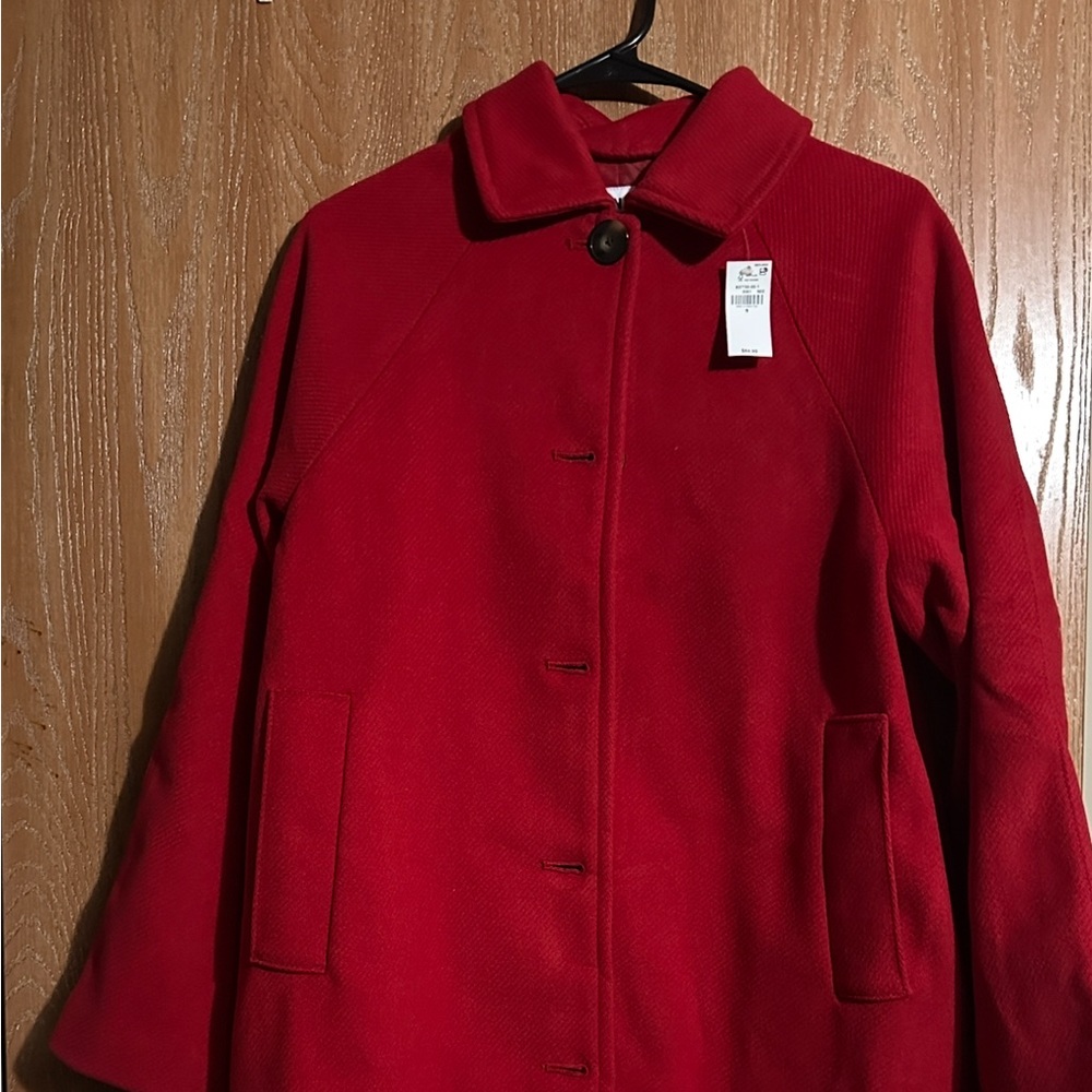 Old Navy Women's Bold Red Pea Coat